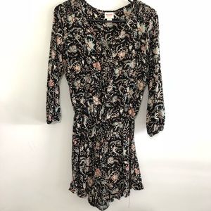 3/4 Sleeve Floral Romper